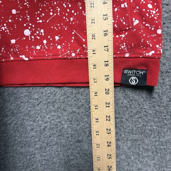 Switch Remarkable Chicago Bulls Hoodie Youth XL 7 Red Splatter Paint Long Sleeve - Picture 9 of 9